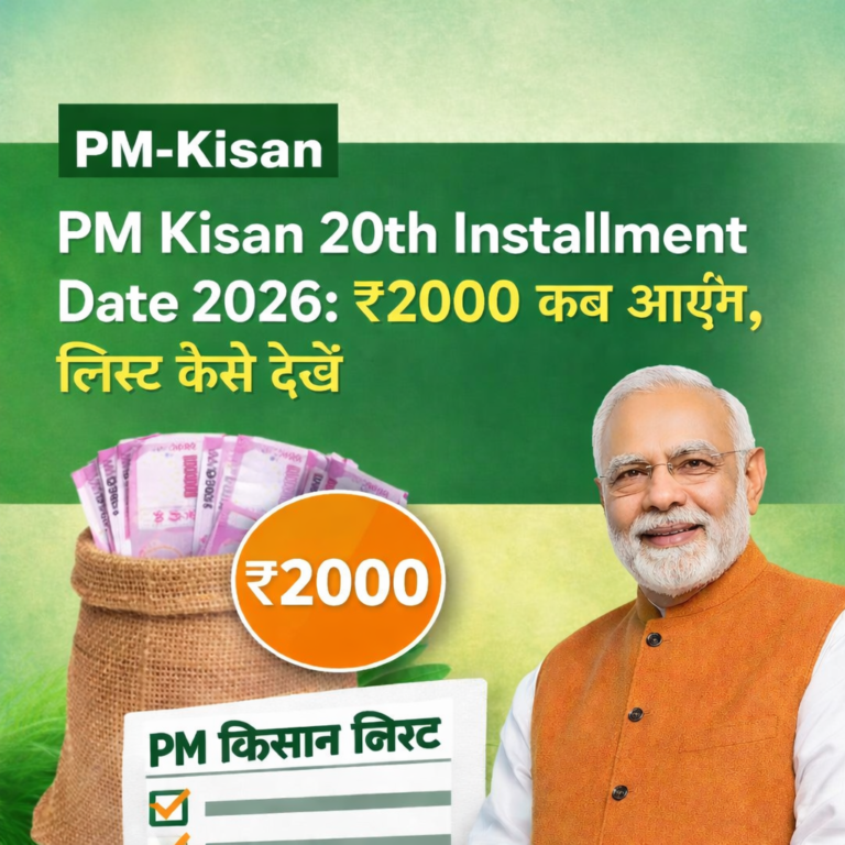 PM Kisan 20th Installment Date 2026 किसानों को ₹2000 कब मिलेगा