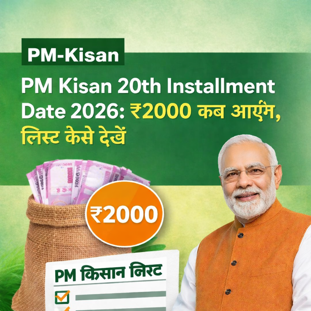 PM Kisan 20th Installment Date 2026 किसानों को ₹2000 कब मिलेगा